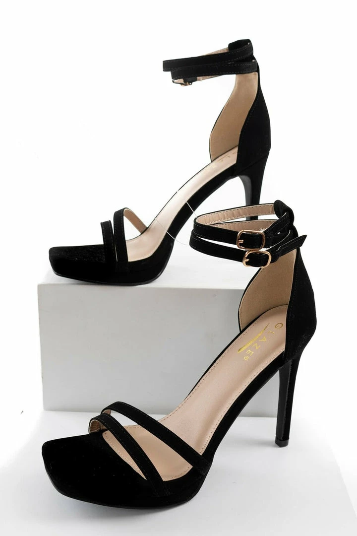 CJ Shoes Black Square Toe Platform Stiletto High Heels 11 CJ Shoes Black Square Toe Platform Stiletto High Heels