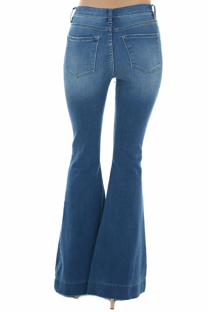 KanCan Mid Wash High Rise Button Up Fly Flare Jeans Bottoms 10 KanCan Mid Wash High Rise Button Up Fly Flare Jeans Bottoms