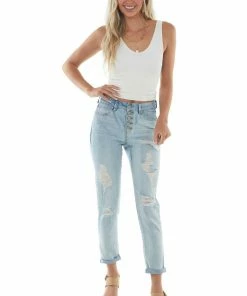 4 What Its Worth Light High Rise Multi Button Fly Mom Jeans 23 4 What Its Worth Light High Rise Multi Button Fly Mom Jeans