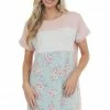 Vanilla Bay Tea Rose Floral Colorblock Dress With Pockets