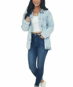 Wishlist Light Wash Button Up Denim Jacket With Pockets 14 Wishlist Light Wash Button Up Denim Jacket With Pockets