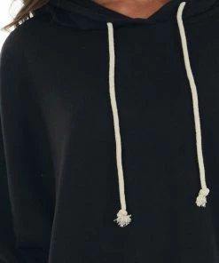 HYFVE Tops Black Soft Cropped Drawstring Hoodie