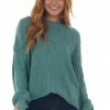 Jodifl Pine Sweater With Textured And Pointelle Yoke Tops 2 Jodifl Pine Sweater With Textured And Pointelle Yoke Tops