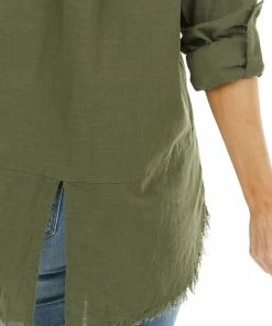 Umgee Tops Olive Button Up Collared Long Sleeve Top With Chest Pockets 33 Umgee Tops Olive Button Up Collared Long Sleeve Top With Chest Pockets