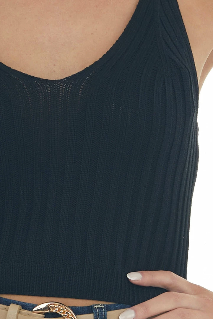 143 Story Black V Neck Ribbed Knit Cropped Tank Top 14 143 Story Black V Neck Ribbed Knit Cropped Tank Top