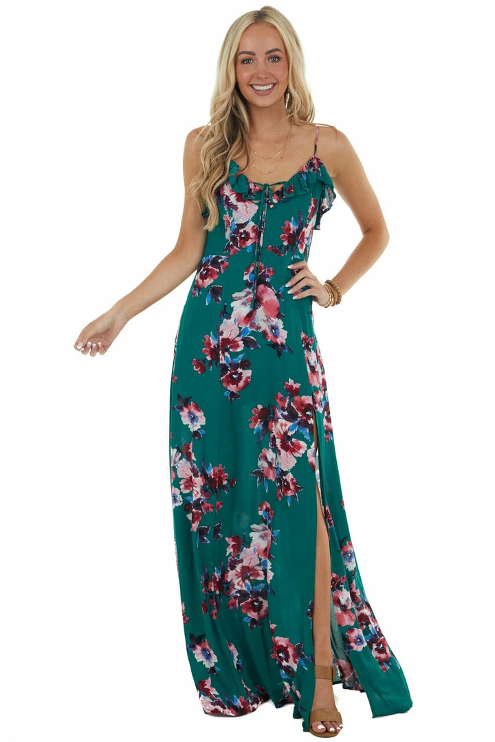 ROKOKO Jungle Green Floral Sleeveless Maxi Dress Dresses 16 ROKOKO Jungle Green Floral Sleeveless Maxi Dress Dresses