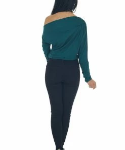 Peach Love Tops Pine Off Shoulder Long Sleeve Ribbed Bodysuit 34 Peach Love Tops Pine Off Shoulder Long Sleeve Ribbed Bodysuit