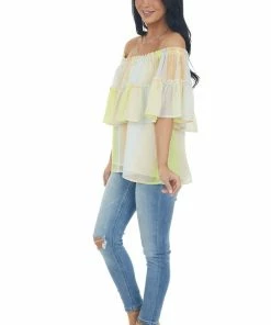 Entro Sunshine Ombre Multicolor Off The Shoulder Top