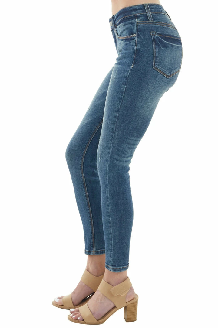 Special A Bottoms Medium Wash Mid Rise Ankle Skinny Jeans 8 Special A Bottoms Medium Wash Mid Rise Ankle Skinny Jeans