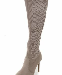 East Lion Corp. Faded Tea Rose Heel Boots With Braided Detail Shoes