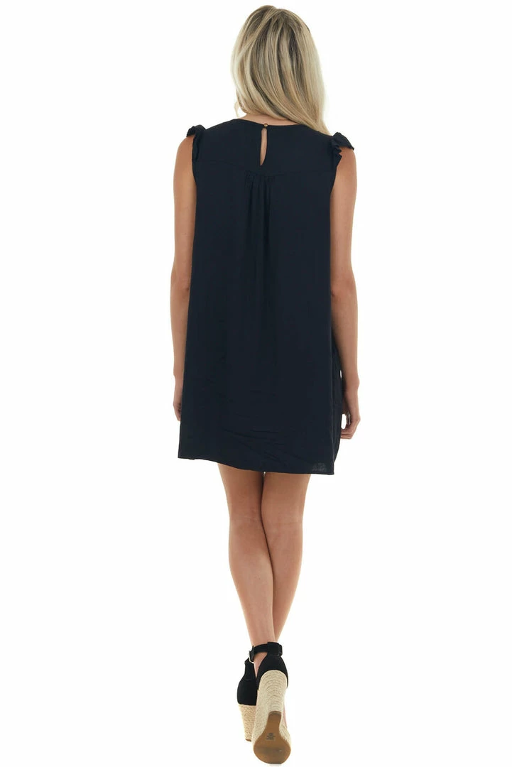 L Love Black Babydoll Pintuck Yoke Mini Woven Dress 6 L Love Black Babydoll Pintuck Yoke Mini Woven Dress