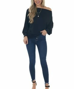 Eesome Black Off The Shoulder Banded Cuff Knit Top 15 Eesome Black Off The Shoulder Banded Cuff Knit Top