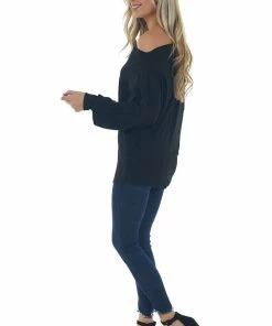 Eesome Black Off The Shoulder Banded Cuff Knit Top 16 Eesome Black Off The Shoulder Banded Cuff Knit Top