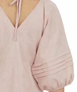 Umgee Dusty Mauve Short Dress With Balloon Sleeves Dresses