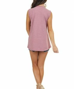 American Chic Tops Marsala Muscle Tank With Laser Cutout Details 31 American Chic Tops Marsala Muscle Tank With Laser Cutout Details