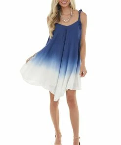 J.NNA Navy Ombre Print Sleeveless Dress 32 J.NNA Navy Ombre Print Sleeveless Dress