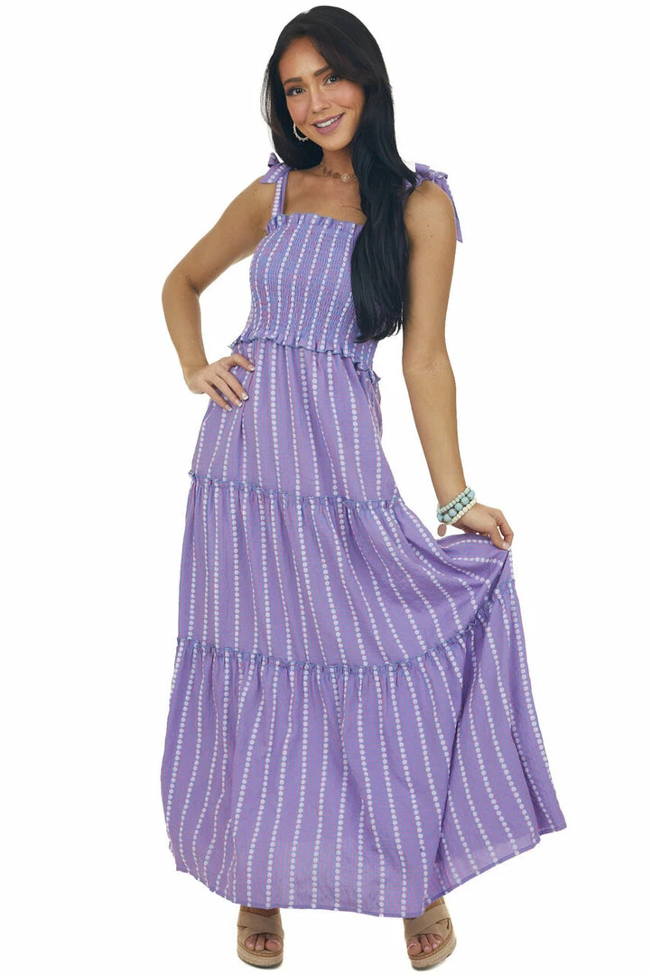 Staccato Dresses Azure And Punch Gingham Smocked Maxi Dress 5 Staccato Dresses Azure And Punch Gingham Smocked Maxi Dress