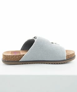 BLOWFISH Shoes Slate Denim Slip On Sandals With Buckle Detail