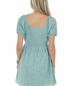 Jodifl Juniper Eyelet Lace Empire Waist Short Dress