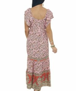 Umgee Carnation Floral Print Square Neck Midi Dress 19 Umgee Carnation Floral Print Square Neck Midi Dress