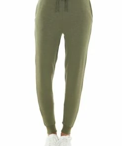 HYFVE Bottoms Olive Thermal Knit Drawstring Joggers