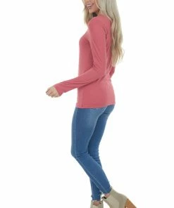 ZENANA Punch Solid Soft Knit Top With Long Sleeves 15 ZENANA Punch Solid Soft Knit Top With Long Sleeves