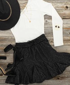 Entro Ivory Fitted Single Sleeve Stretchy Ribbed Knit Top Tops