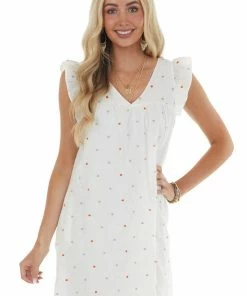 Lush Clothing Dresses White Polka Dot Ruffle Cap Sleeve Babydoll Woven Mini Dress 26 Lush Clothing Dresses White Polka Dot Ruffle Cap Sleeve Babydoll Woven Mini Dress