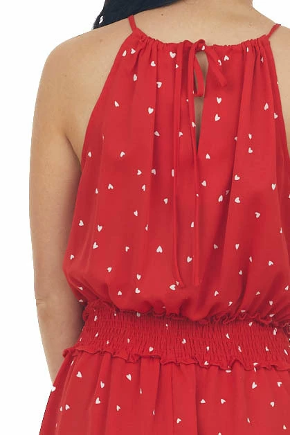 Lime Lush Lipstick Heart Print Halter Neck Short Dress 9 Lime Lush Lipstick Heart Print Halter Neck Short Dress