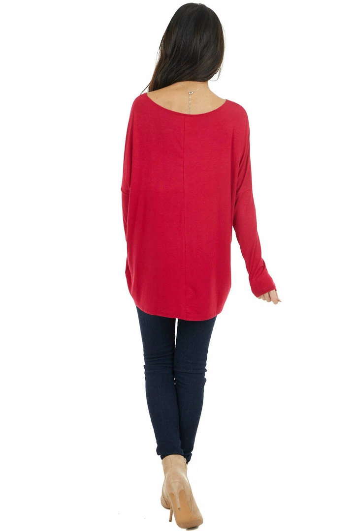 FSL APPAREL Ruby Long Sleeve Stretchy Knit Top With Boat Neckline Tops 18 FSL APPAREL Ruby Long Sleeve Stretchy Knit Top With Boat Neckline Tops