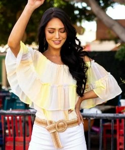 Entro Sunshine Ombre Multicolor Off The Shoulder Top