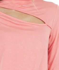143 Story Coral Chest Cut Out Stretchy Knit Top With Long Sleeves Tops 31 143 Story Coral Chest Cut Out Stretchy Knit Top With Long Sleeves Tops