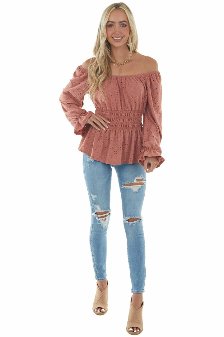 Hailey & Co Ginger Square Neck Eyelet Lace Long Sleeve Top Tops 15 Hailey & Co Ginger Square Neck Eyelet Lace Long Sleeve Top Tops