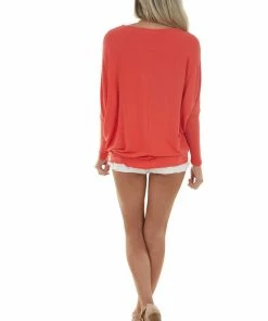 Charlotte Avery Scarlet Round Neck Top With Long Dolman Sleeves Tops 14 Charlotte Avery Scarlet Round Neck Top With Long Dolman Sleeves Tops