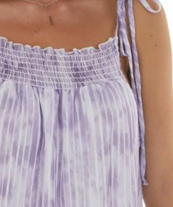 Peach Love Dresses Iris Striped Tie Dye Sleeveless Short Dress