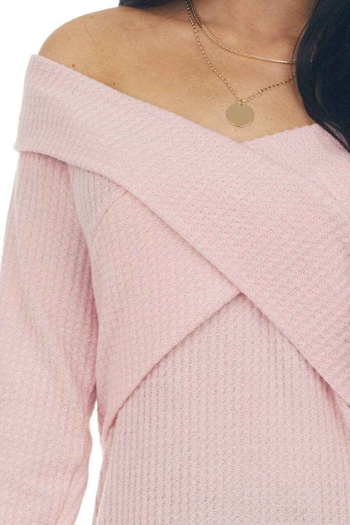 BiBi Bubblegum Criss Cross Brushed Waffle Knit Top 15 BiBi Bubblegum Criss Cross Brushed Waffle Knit Top