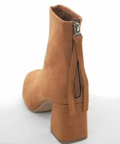 FORTUNE DYNAMIC Copper Faux Suede Heeled Booties With Zipper 11 FORTUNE DYNAMIC Copper Faux Suede Heeled Booties With Zipper