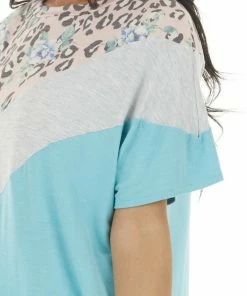 Lovely Melody Turquoise And Dove Chevron Pattern Short Sleeve Knit Top 29 Lovely Melody Turquoise And Dove Chevron Pattern Short Sleeve Knit Top