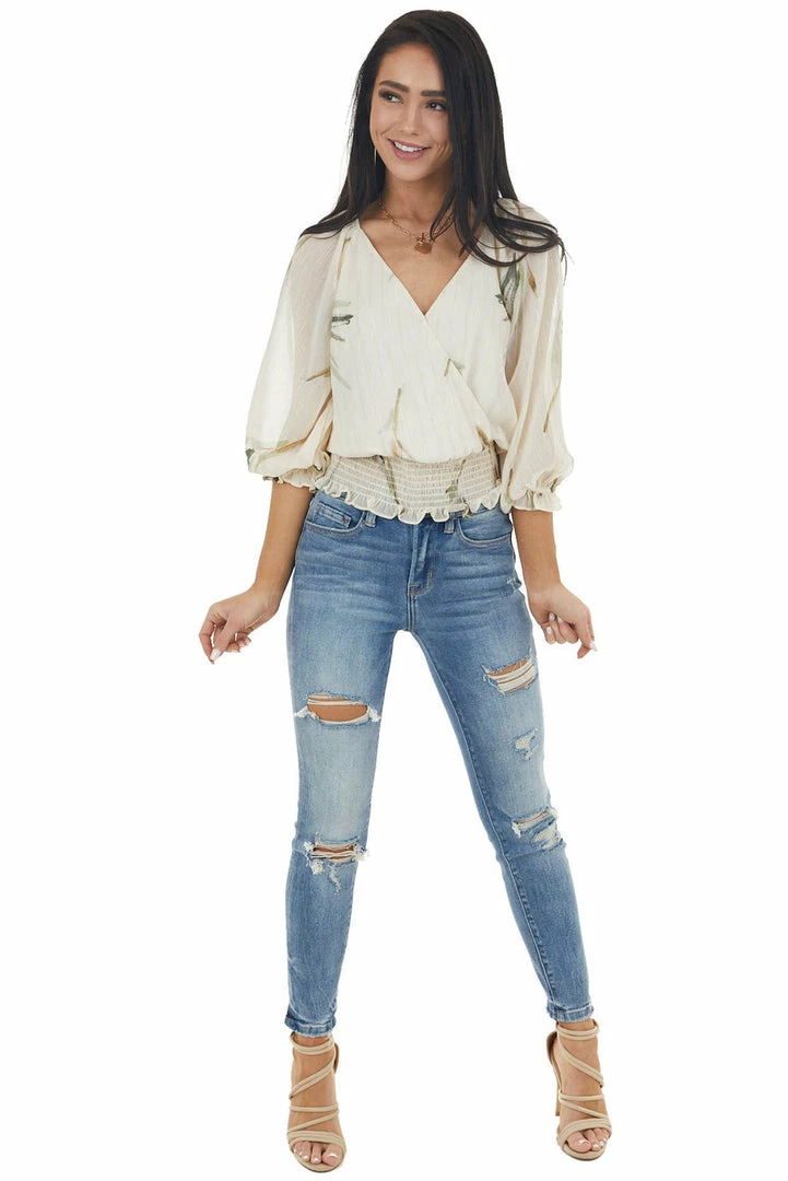 Lush Clothing Vanilla Woven Surplice Top With Abstract Leaf Details 13 Lush Clothing Vanilla Woven Surplice Top With Abstract Leaf Details