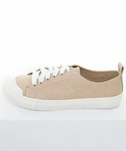 CCOCCI Shoes Beige Faux Leather Sneakers With White Laces And Rubber Sole