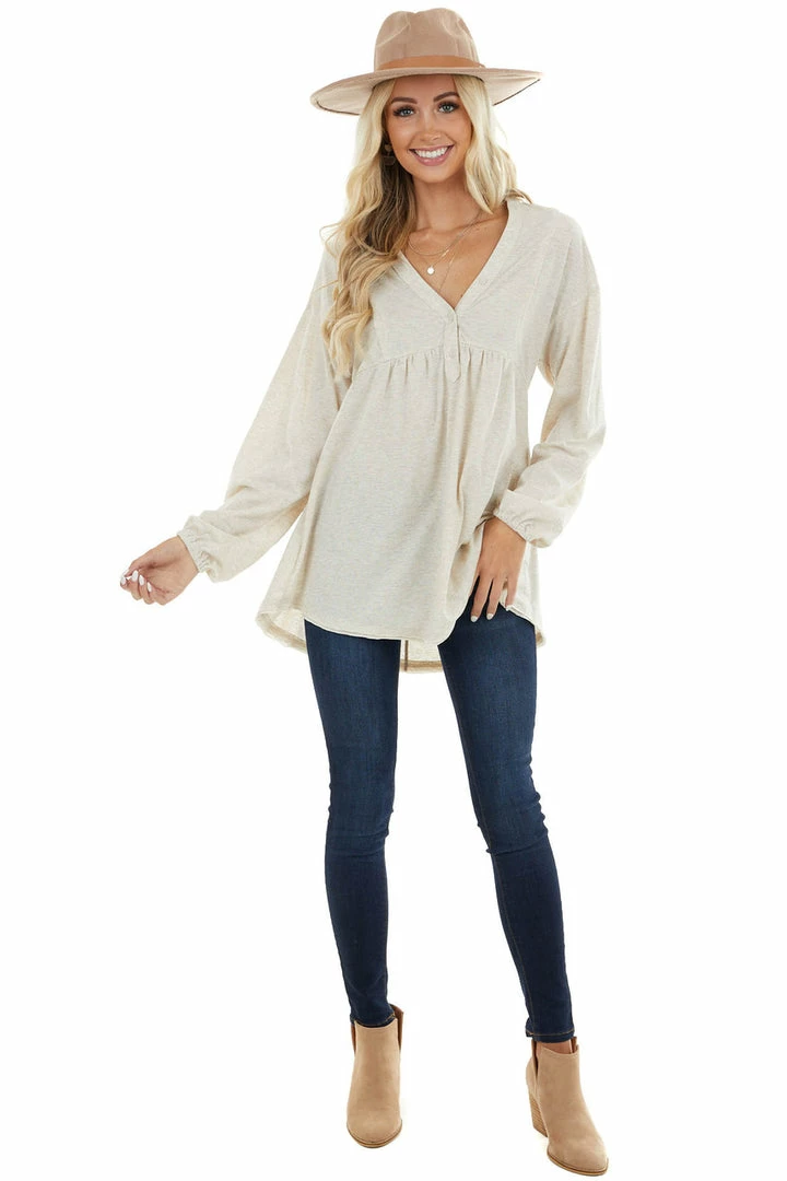 Umgee Heathered Oatmeal Oversized Top With Rainbow Speckles 13 Umgee Heathered Oatmeal Oversized Top With Rainbow Speckles