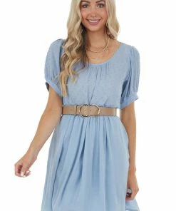 Umgee Powder Blue Swiss Dot Short Dress Dresses 26 Umgee Powder Blue Swiss Dot Short Dress Dresses