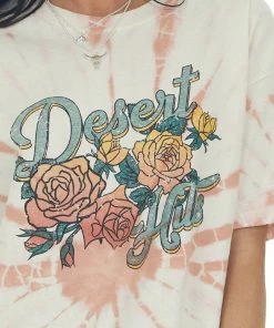 Sweet Claire Apricot Tie Dye 'Desert Hills' Oversized Tee Tops
