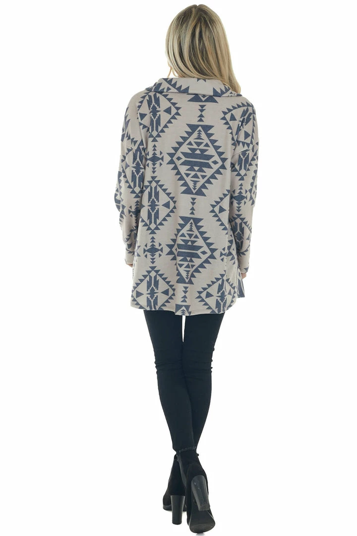 Now N Forever Tops Light Beige Soft Brushed Knit Aztec Print Top 11 Now N Forever Tops Light Beige Soft Brushed Knit Aztec Print Top