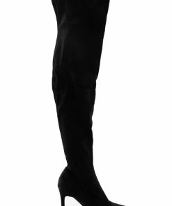 CJ Shoes Black Suede Stiletto Heel Thigh High Boots