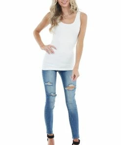 Nikibiki Tops Ivory Seamless Long Tank Top