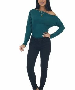 Peach Love Tops Pine Off Shoulder Long Sleeve Ribbed Bodysuit 35 Peach Love Tops Pine Off Shoulder Long Sleeve Ribbed Bodysuit