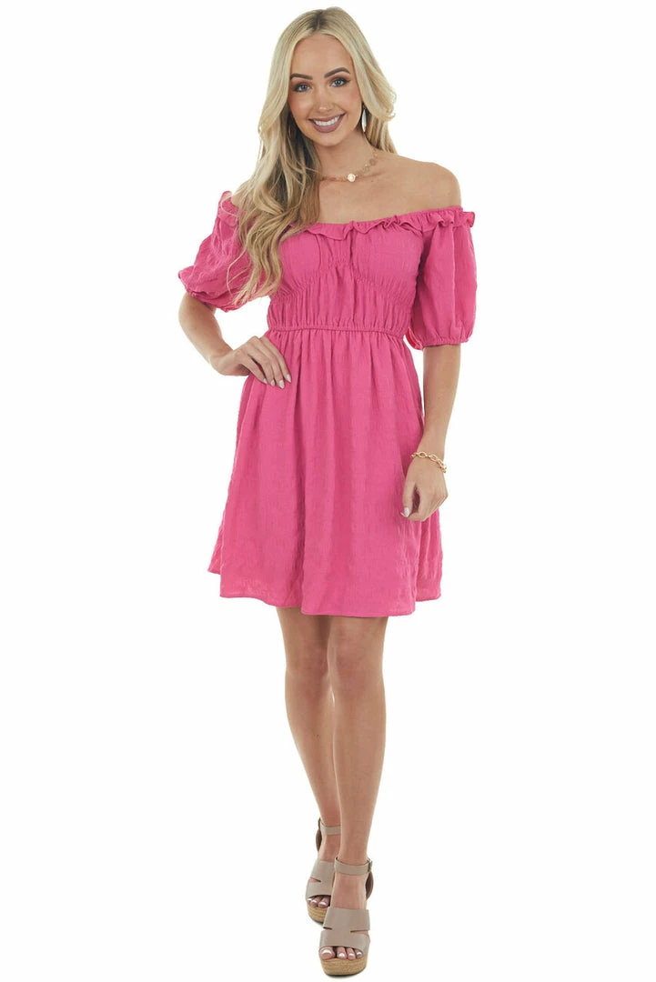 143 Story Faded Magenta Ruffle Detail Woven Short Dress Dresses 11 143 Story Faded Magenta Ruffle Detail Woven Short Dress Dresses