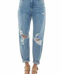 Sneak Peek Medium High Rise Destroyed Relaxed 90s Jeans