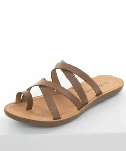FORTUNE DYNAMIC Sepia Open Toe Leather Strappy Flat Sandals Shoes 11 FORTUNE DYNAMIC Sepia Open Toe Leather Strappy Flat Sandals Shoes